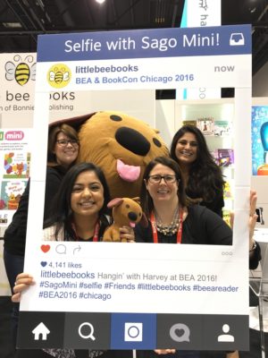 Group selfie with Harvey the dog!! (little bee books at BEA & BookCon 2016)